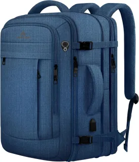 55L Big Capacity Carry On Laptop Backpack Large Travel Backpack for Men, Expandable Water Resistant Overnight Weekender Luggage Gym Daypack Rucksack Traveling Backpack, Traveler Gifts, Blue
