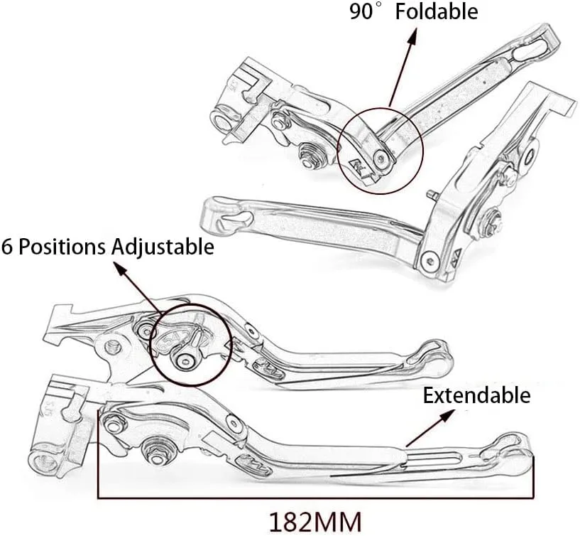 AL-mart Motorcycle Adjustable Folding Extendable Brake & Clutch Levers Set Compatible with KTM 1290 Super Duke R/GT 14-16/990 Super Duke 05-12