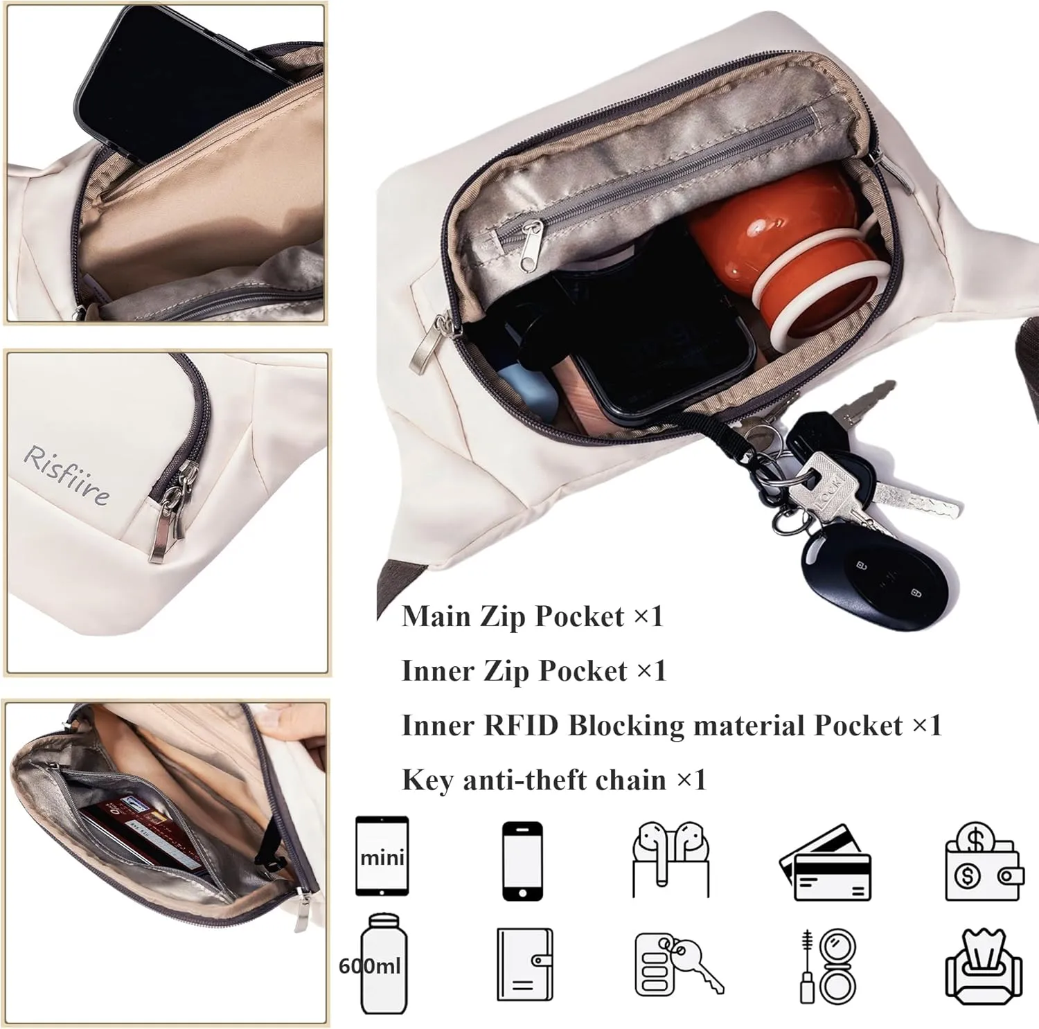 Anti Theft Travel Bag,Sling Bag, Anti-Theft Bag,Slim Sling Bag,Hiking Shoulder Bags for women men