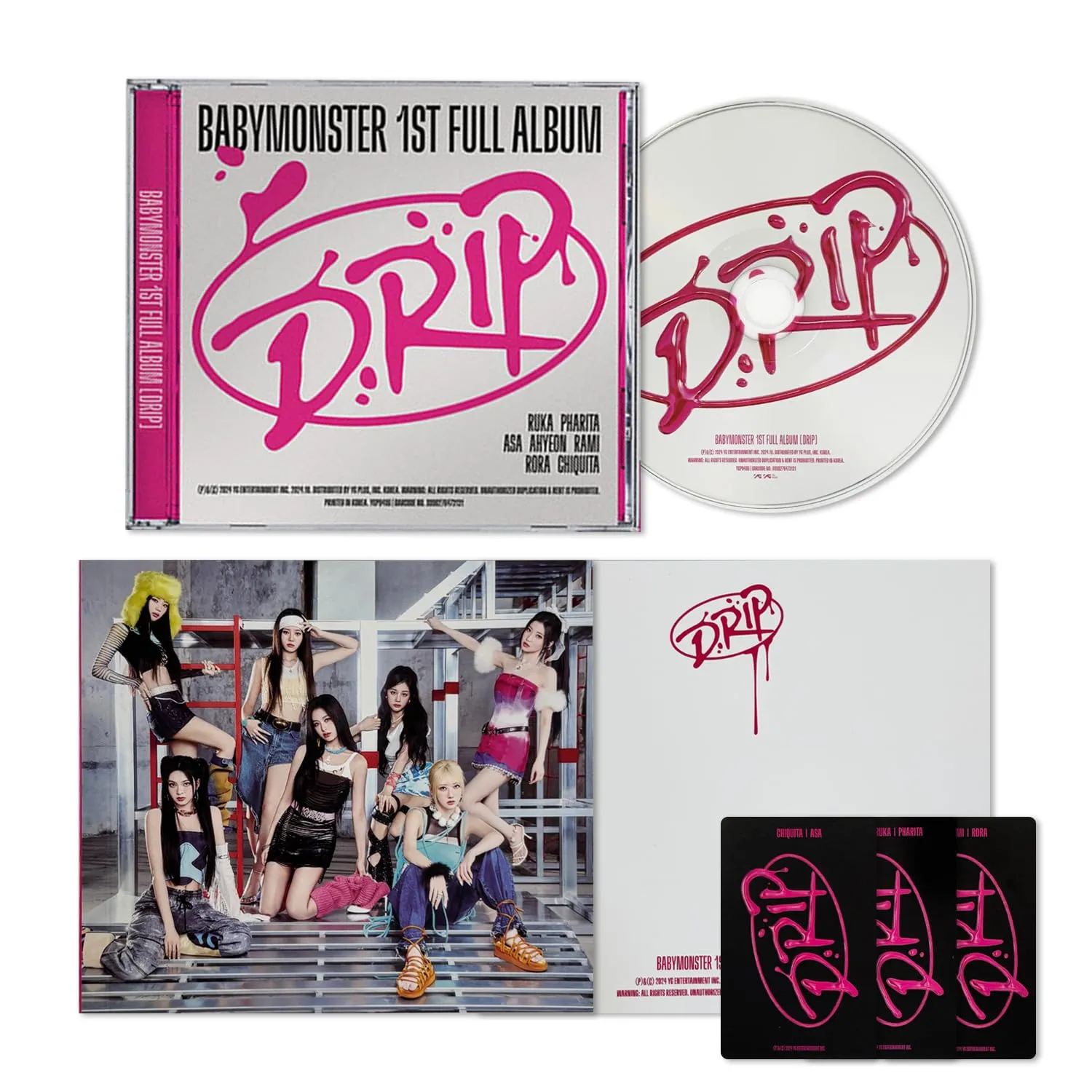 BABYMONSTER - 1st Full Album DRIP Jewel Case Ver. Sleeve   Jewel Case   Postcard Photobook   Photocards   4 Extra Photocards