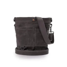 Barebones Foraging Bag - Gardening Bag for Harvesting Plants And Fruit Picking - Small Waxed Canvas Tote With Convertible Straps - Water-resistant Garden Tote (Slate Gray)