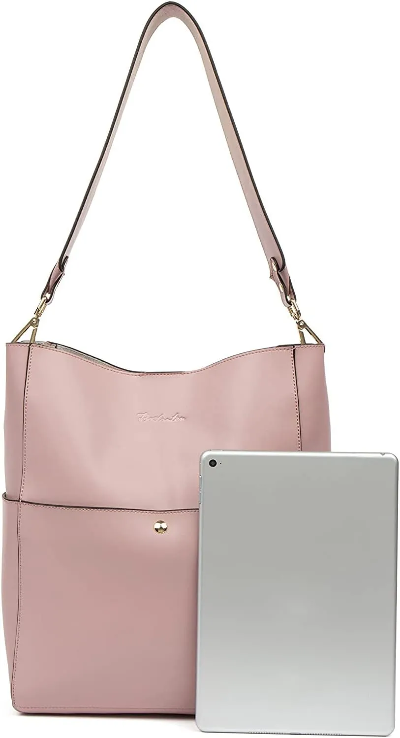 BOSTANTEN Women's Leather Designer Handbags Tote Purses Shoulder Bucket Bags