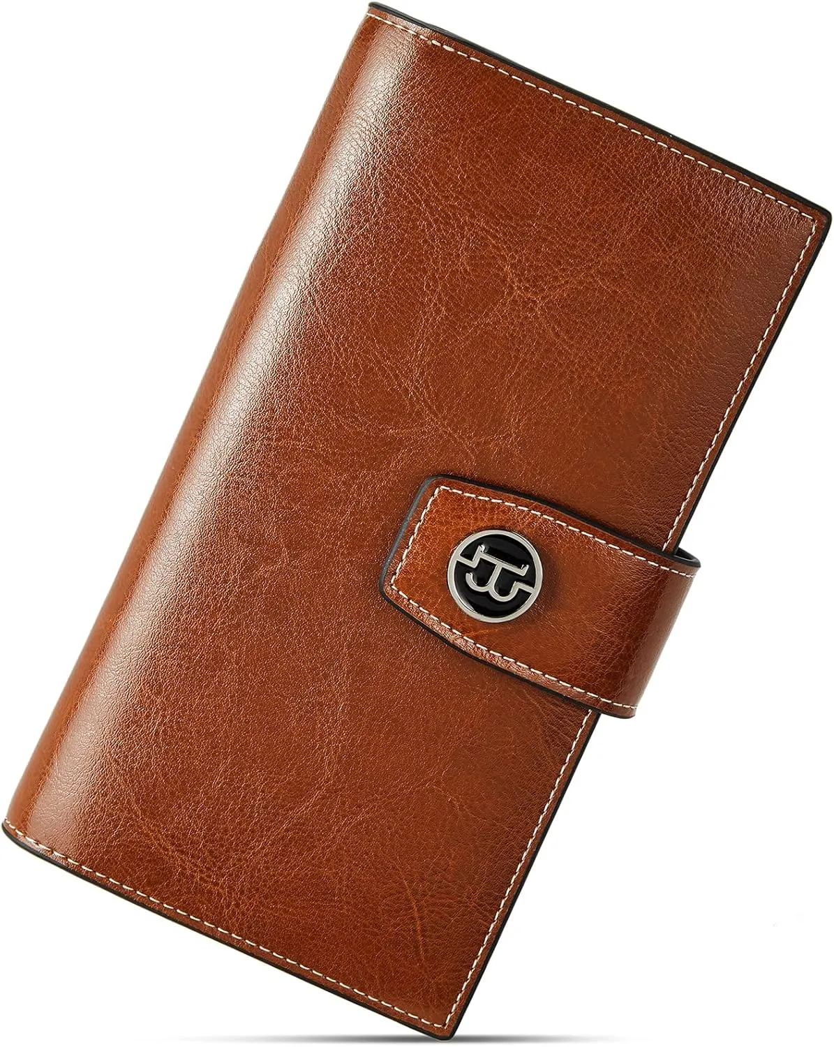 BOSTANTEN Womens Leather Wallets RFID Blocking Large Capacity Credit Card Holder Phone Clutch Brown