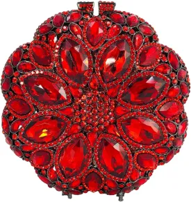 Boutique De FGG Elegant Round Crystal Clutch Evening Bags for Women Formal Party Handbags Bridal Wedding Purse