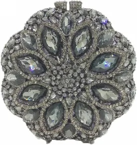 Boutique De FGG Elegant Round Crystal Clutch Evening Bags for Women Formal Party Handbags Bridal Wedding Purse