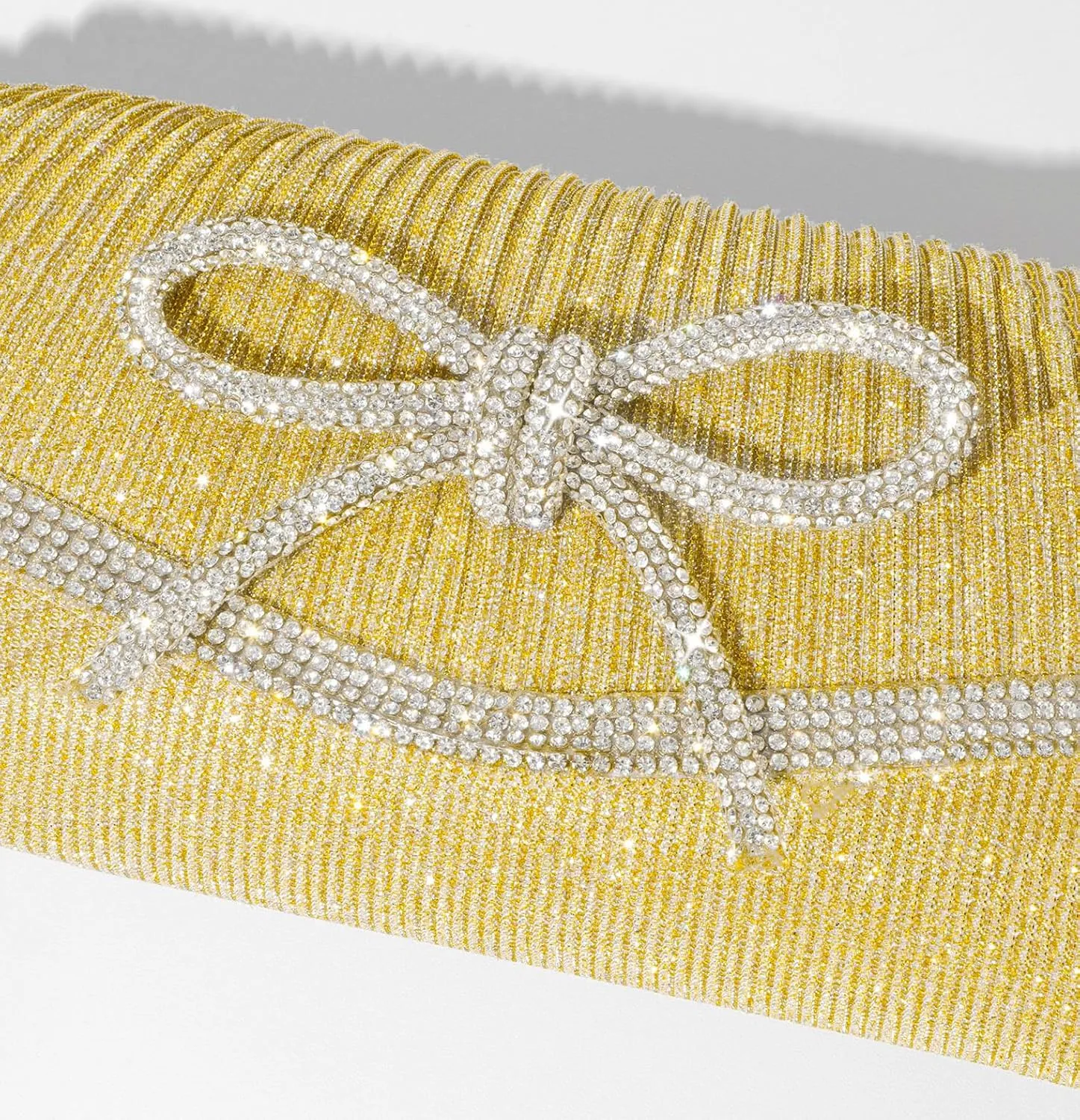 Bow Evening Bag Sparkly Clutch Purses for Women Wedding Glitter Rhinestone Party Prom Purse Dressy Clutch Bags