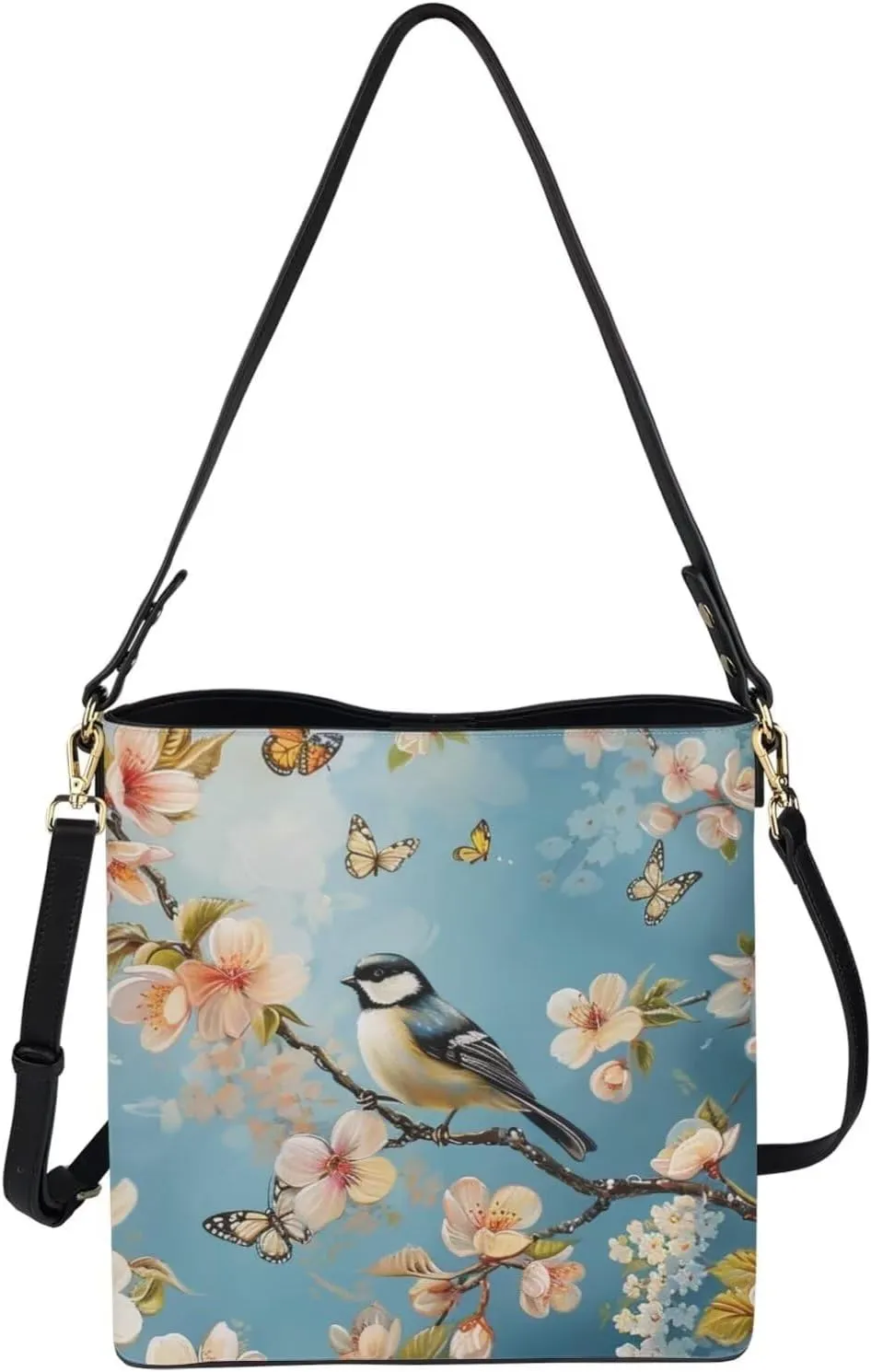 Bucket Bag for Women Fashion Leather Shoulder Bag Casual Tote Bag for Women Work Hobo Bag