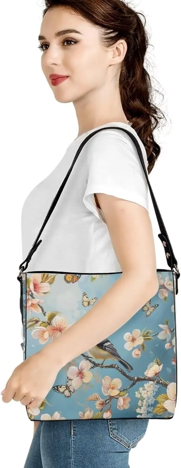 Bucket Bag for Women Fashion Leather Shoulder Bag Casual Tote Bag for Women Work Hobo Bag
