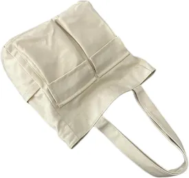 Canvas Bag For Women Capacity Fashionable And Versatile Single Shoulder Bag Student Commuting Portable (Beige, One Size)