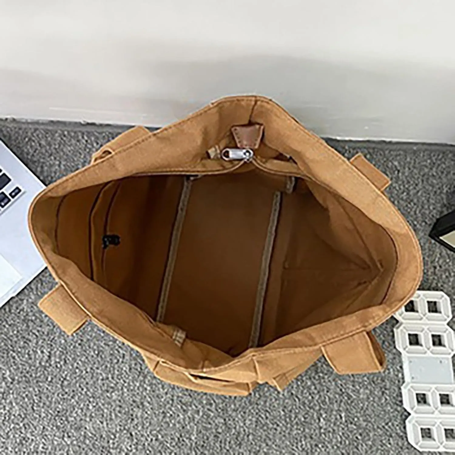 Canvas Bag For Women Capacity Fashionable And Versatile Single Shoulder Bag Student Commuting Portable (Brown, One Size)