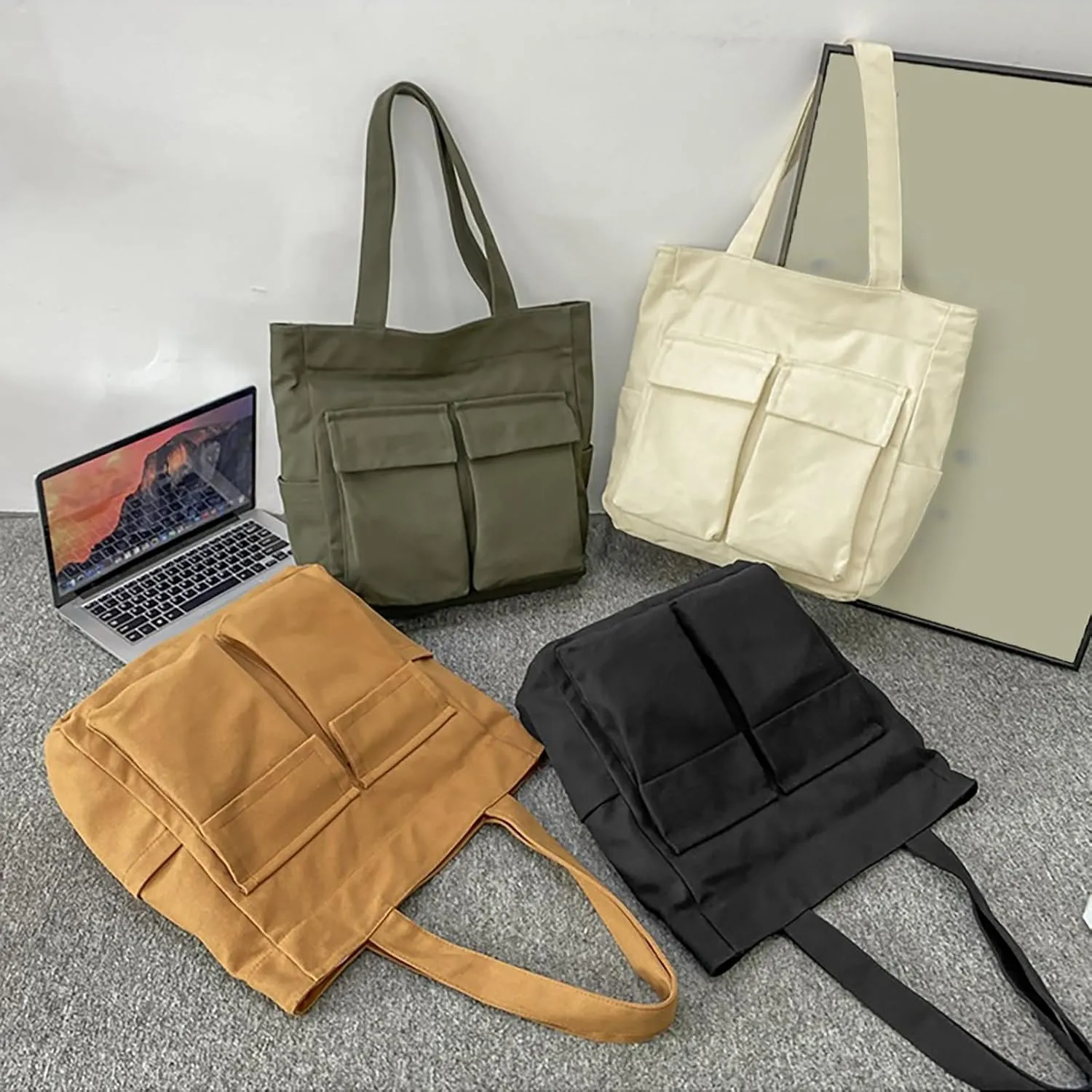 Canvas Bag For Women Capacity Fashionable And Versatile Single Shoulder Bag Student Commuting Portable (Brown, One Size)