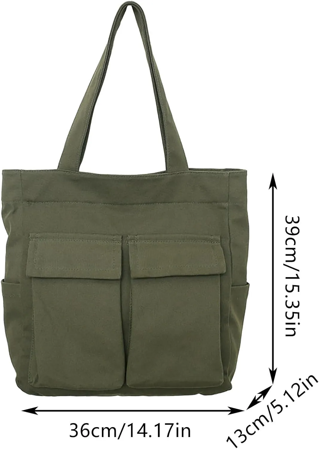 Canvas Bag For Women Capacity Fashionable And Versatile Single Shoulder Bag Student Commuting Portable (Brown, One Size)