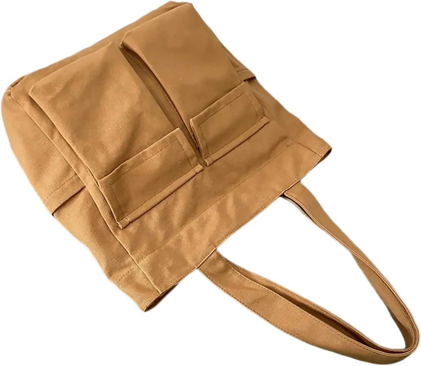 Canvas Bag For Women Capacity Fashionable And Versatile Single Shoulder Bag Student Commuting Portable (Brown, One Size)