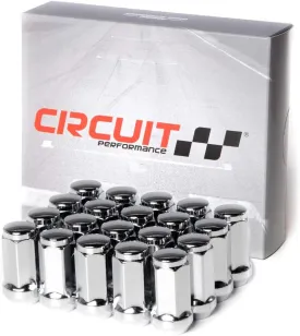 Circuit Performance 14x2.0 Chrome Closed End Bulge Acorn Lug Nuts Cone Seat Forged Steel (20 Pieces)