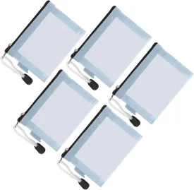 Classycoo Mini Zipper Mesh Bags 5 Pack,3" x 4.3" Nylon Small Zipper Mesh Pouch Key Holder,Coin Purse,Card Holder, Portable Travel Makeup Cosmetic Bags for Lipstick,Earphone (Blue)