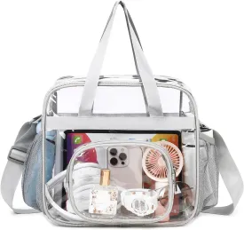 Clear Bags Stadium Approved,See Through Tote Bag Shoulder Strap Large Transparent Bag
