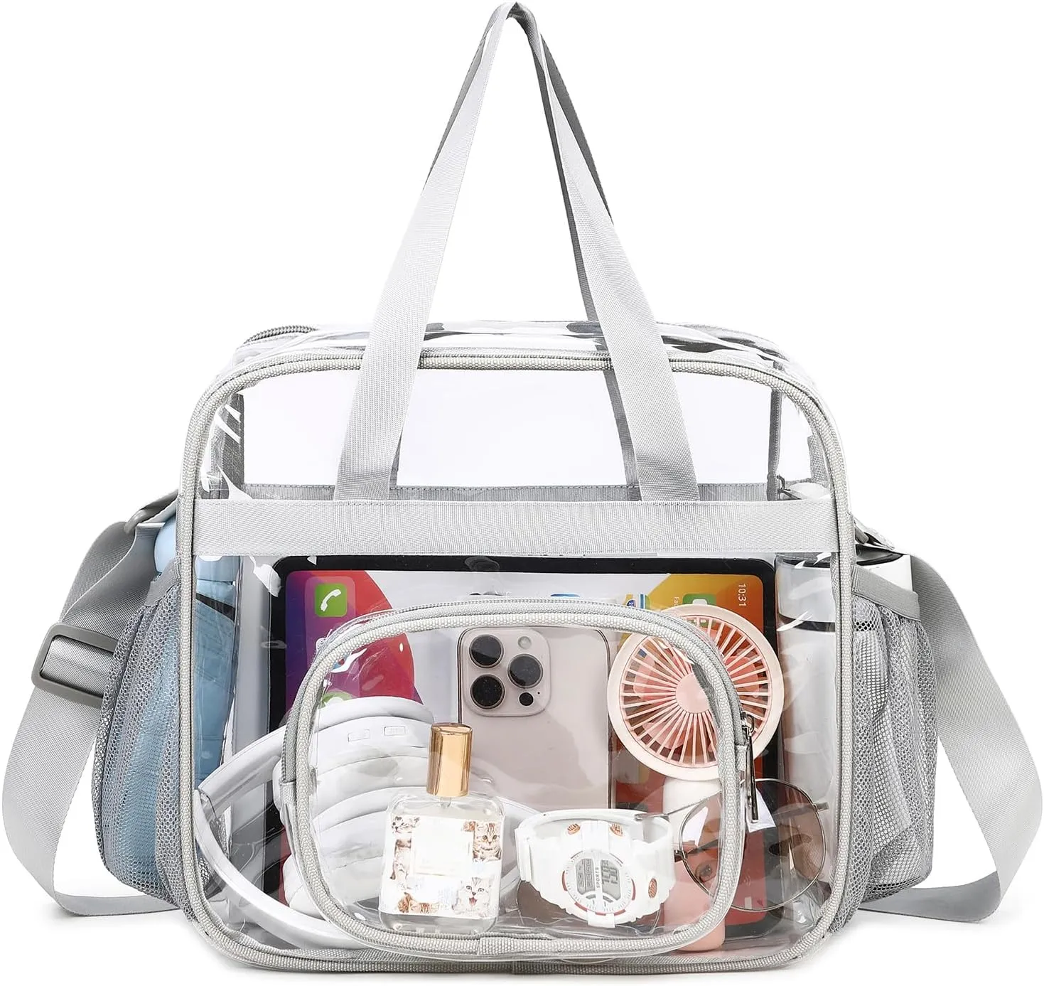 Clear Bags Stadium Approved,See Through Tote Bag Shoulder Strap Large Transparent Bag