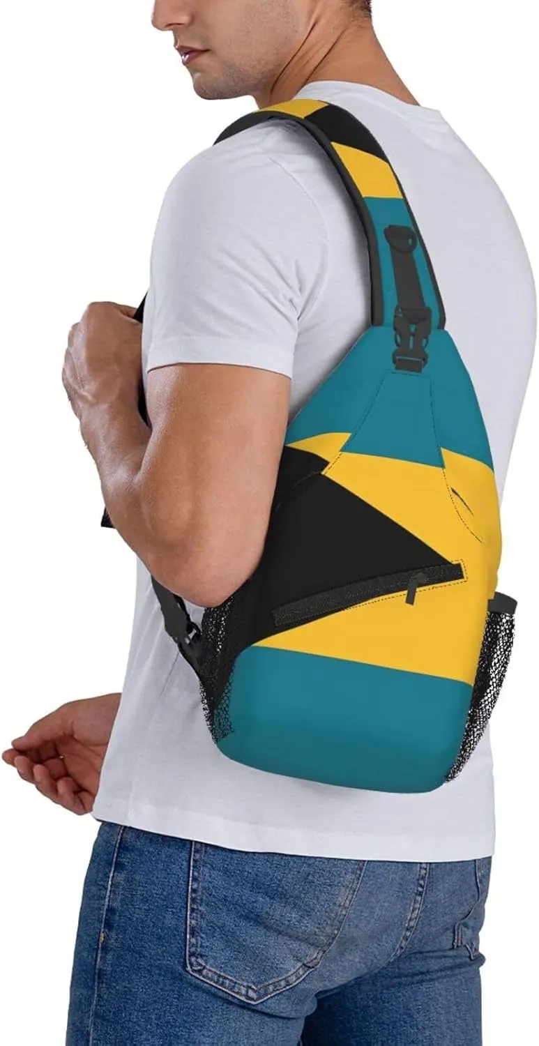 Cute Bahamas Flag Sling Backpack Multipurpose Crossbody Sling Bag Travel Hiking Crossbody Shoulder Bag Backpack
