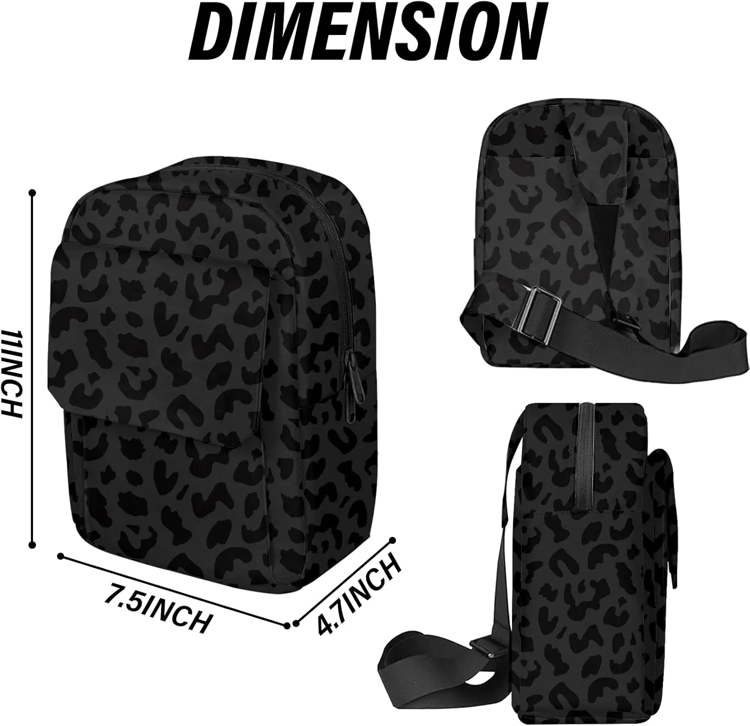 Cute Small Camera Bag with Photographer Camera Sling Bag Waterproof Dslr Camera Case Compatible with Nikon Sony Lightweigth for Women or MenBlack Leopard Cheetah