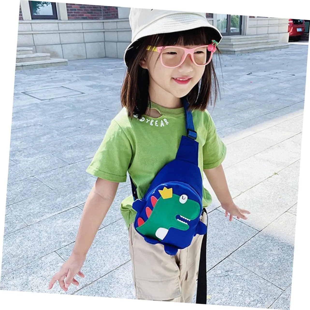 Didiseaon Nylon Boys and Girls Chest Pack Dinosaur Themed Fanny Pack Small Coin Purse for Boys/girls Toy Bag