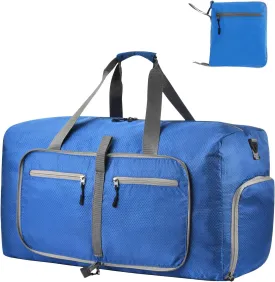 Dimayar Travel Duffle Bag for Men Women - Foldable Duffel Bag with Shoes Compartment - Overnight Bags Waterproof & Tear Resistant(65L,Navy Blue)