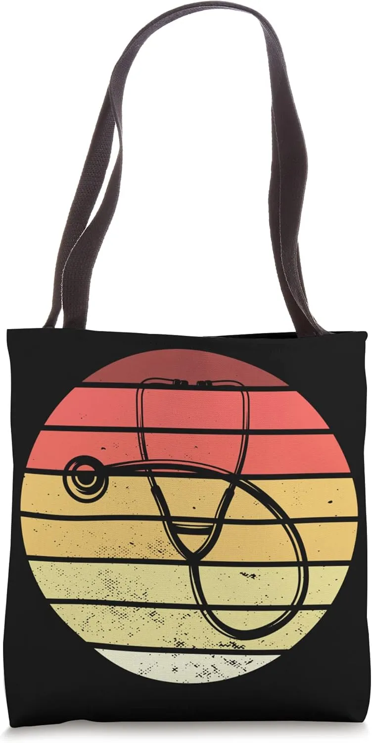 Doctor Nurse Vintage | Hospital Retro Stethoscope Tote Bag