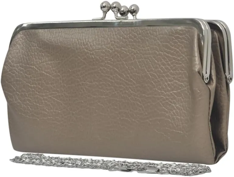 Double Frame Vintage Style Clutch Purse, Women's Travel Wallet