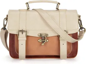 ECOSUSI Women PU Leather Satchel Purse Vintage Small College Crossbody Messenger Bag Work Cross-body Bag