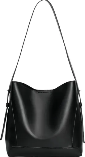 EIATLWomen's bucket bag premium leather shoulder bag, crossbody bag extended shoulder strap upgraded to 5 adjustable levels