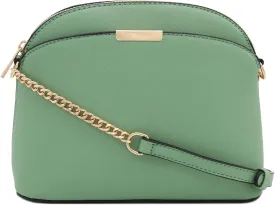 FashionPuzzle Saffiano Small Dome Crossbody bag with Chain Strap