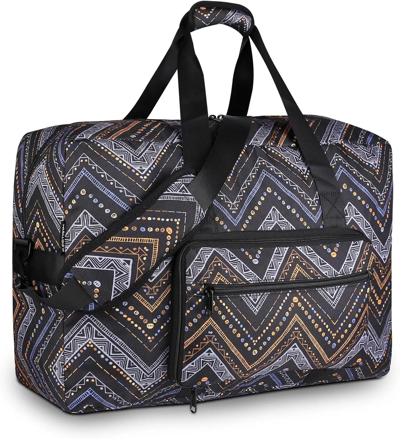 F.FETIVIN Weekender Bag Carry On Bag Travel Duffle Bag Medium Overnight Bag for Women (Wavy Stripes)