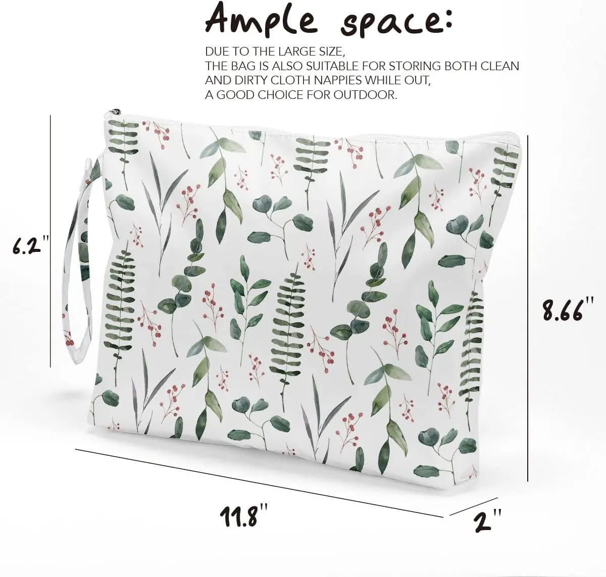 Fokongna Palm leaves Wet Bag Travel Wet Dry Bag Beach Bag Diaper Bag Wet Bag For Swimsuit Travel Makeup Bag Toiletry Bag