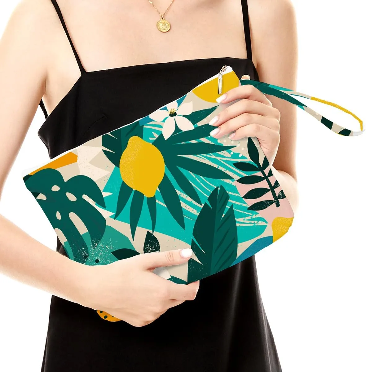 Fokongna Palm leaves Wet Bag Travel Wet Dry Bag Beach Bag Diaper Bag Wet Bag For Swimsuit Travel Makeup Bag Toiletry Bag