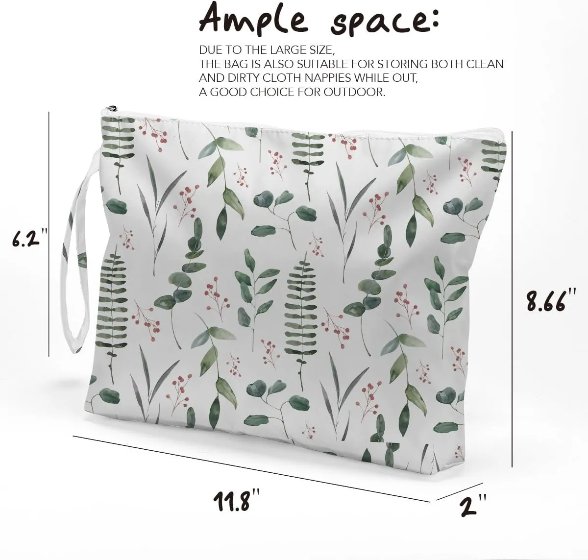 Fokongna Palm leaves Wet Bag Travel Wet Dry Bag Beach Bag Diaper Bag Wet Bag For Swimsuit Travel Makeup Bag Toiletry Bag