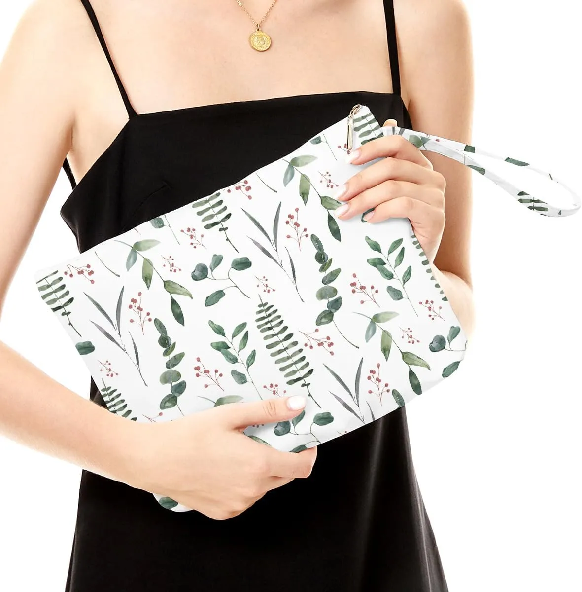Fokongna Palm leaves Wet Bag Travel Wet Dry Bag Beach Bag Diaper Bag Wet Bag For Swimsuit Travel Makeup Bag Toiletry Bag