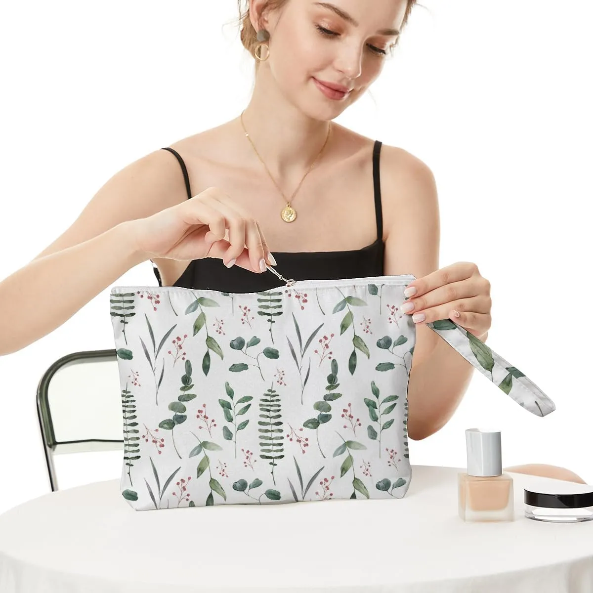 Fokongna Palm leaves Wet Bag Travel Wet Dry Bag Beach Bag Diaper Bag Wet Bag For Swimsuit Travel Makeup Bag Toiletry Bag