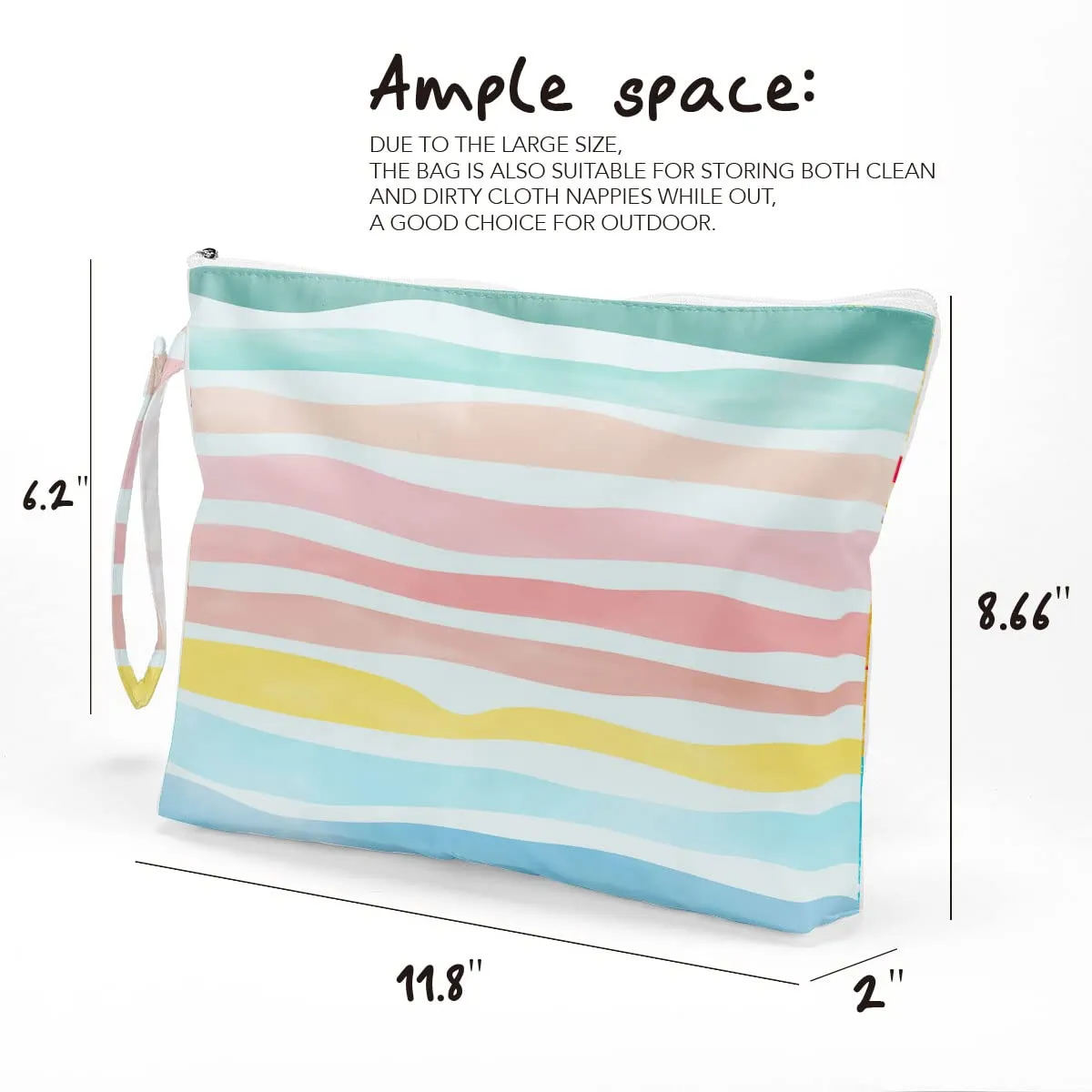 Fokongna Wet Dry Bag, Wet Bag for Swimsuit Travel Beach Bag, Diaper Bag Toiletry Bag Waterproof Large Makeup Bag, Zipper Pouch for Women Girls Sister Friends Wet Bag Starfish Sea Beach rainbow Gifts