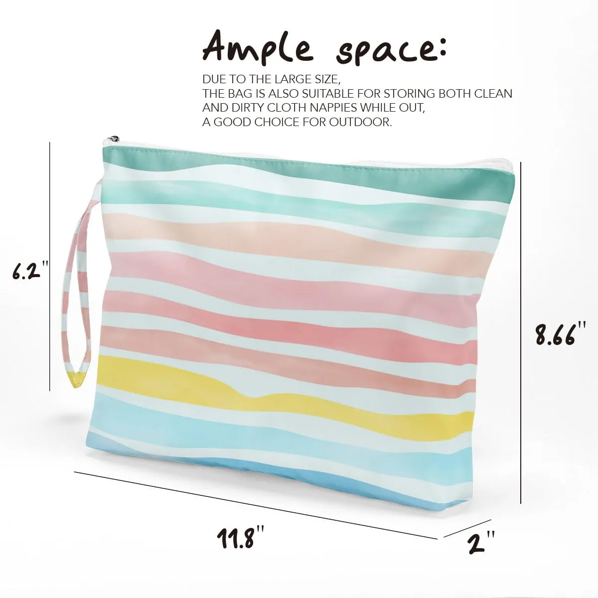 Fokongna Wet Dry Bag, Wet Bag for Swimsuit Travel Beach Bag, Diaper Bag Toiletry Bag Waterproof Large Makeup Bag, Zipper Pouch for Women Girls Sister Friends Wet Bag Starfish Sea Beach rainbow Gifts