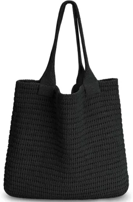 hatisan Crochet Bags for Women - Large Tote Aesthetic Handbag Shoulder Hippie Knit Bag