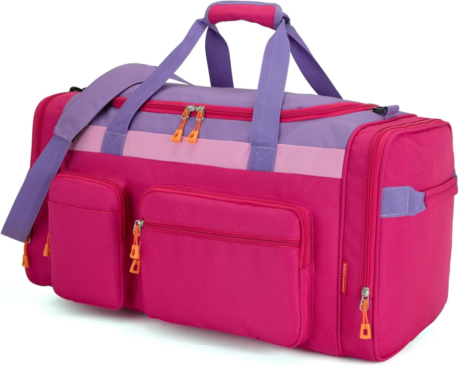 HawLander Large Kids Duffle Bag for Travel, Overnight, or Weekender, 20" inch (Rose Purple)
