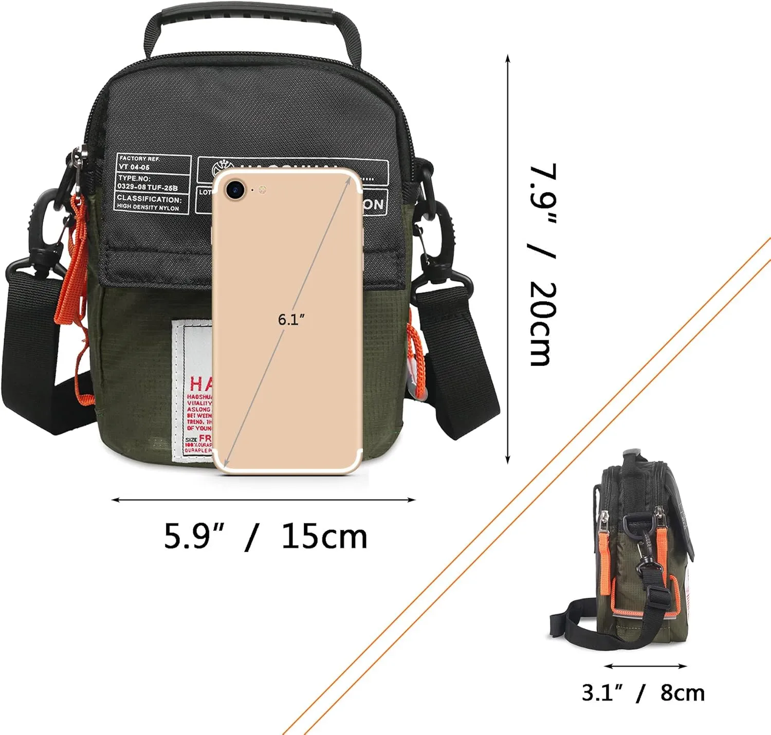 JAKAGO Universal Small Messenger Bag for Outdoor Activities Multi Purpose Cross Body Pouch for Daily Use