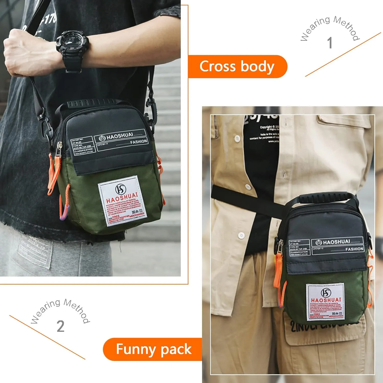 JAKAGO Universal Small Messenger Bag for Outdoor Activities Multi Purpose Cross Body Pouch for Daily Use