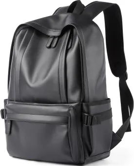Laptop Leather Travel Backpack For Men Water-Repellent Carry On Back Pack For Travel Business Work computer Backpacks Fit 15.6" Laptop