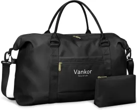 Large Duffle Bag for Travel Waterproof 21 Inch, Vankor Gym Duffel Bag for Women Men Durable Carry on Weekender Overnight Sports Luggage Weekend Beach Yoga Workout Hospital Mommy Diaper Bag Black