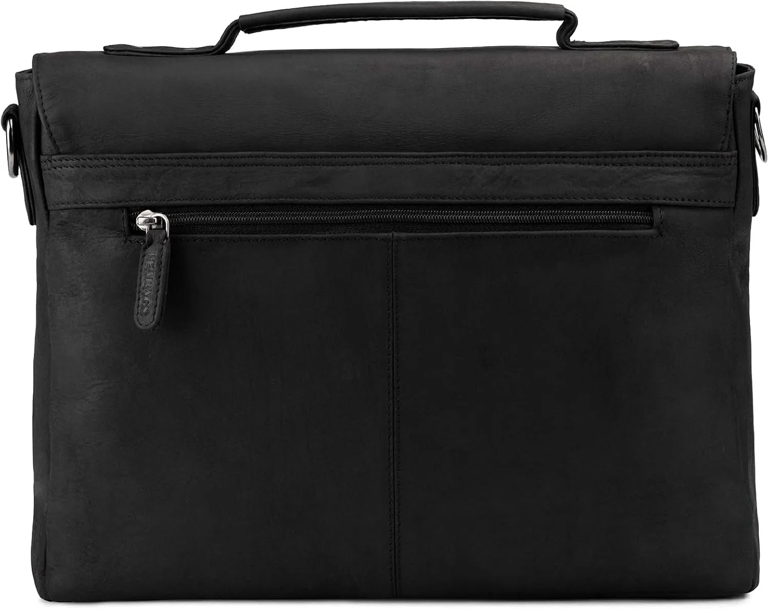 LEABAGS Leather Briefcase | Genuine Leather Laptop Bag 15" | Shoulder Strap | Messenger Bag | Work Bag | Teacher Bag