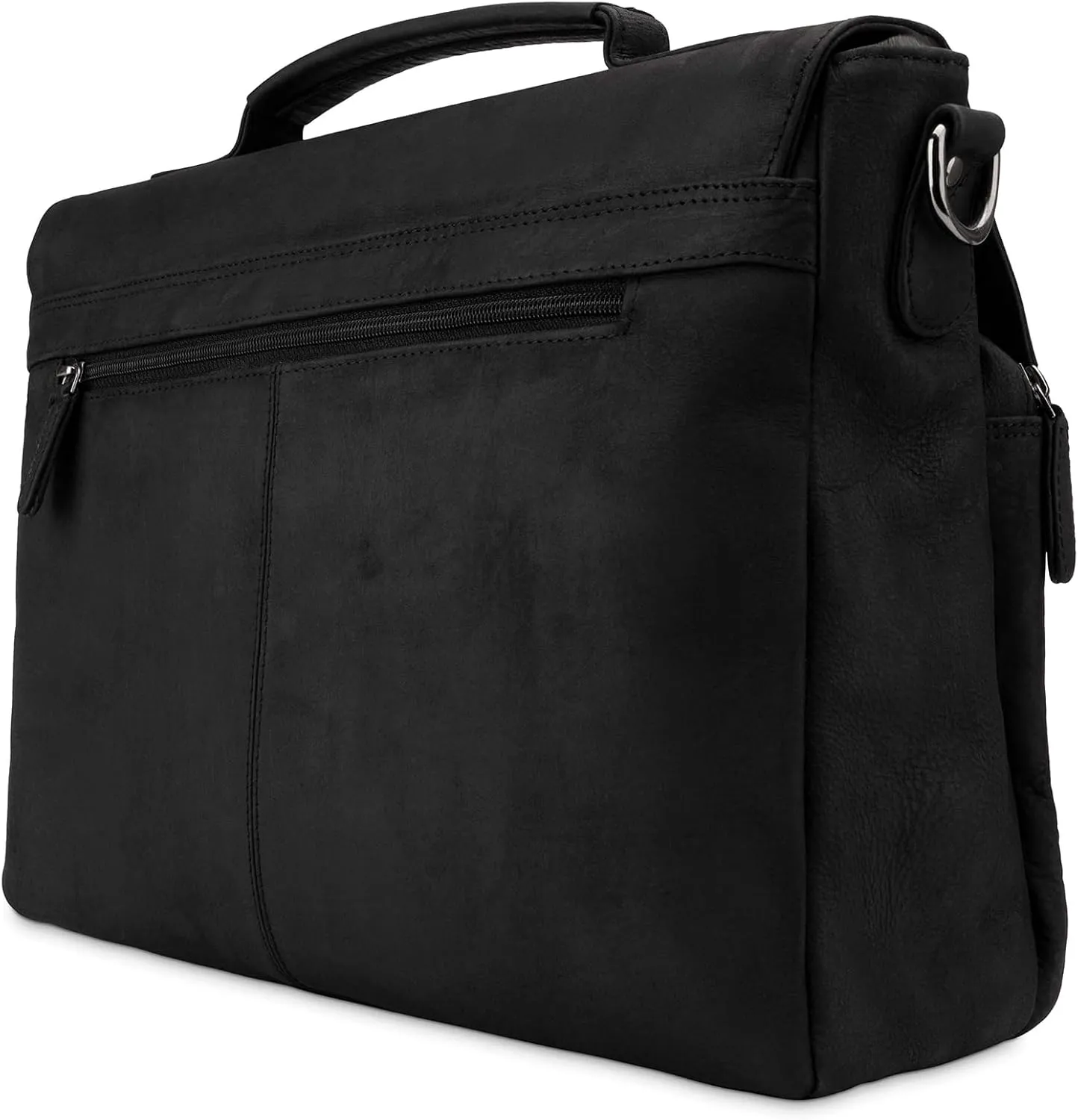 LEABAGS Leather Briefcase | Genuine Leather Laptop Bag 15" | Shoulder Strap | Messenger Bag | Work Bag | Teacher Bag