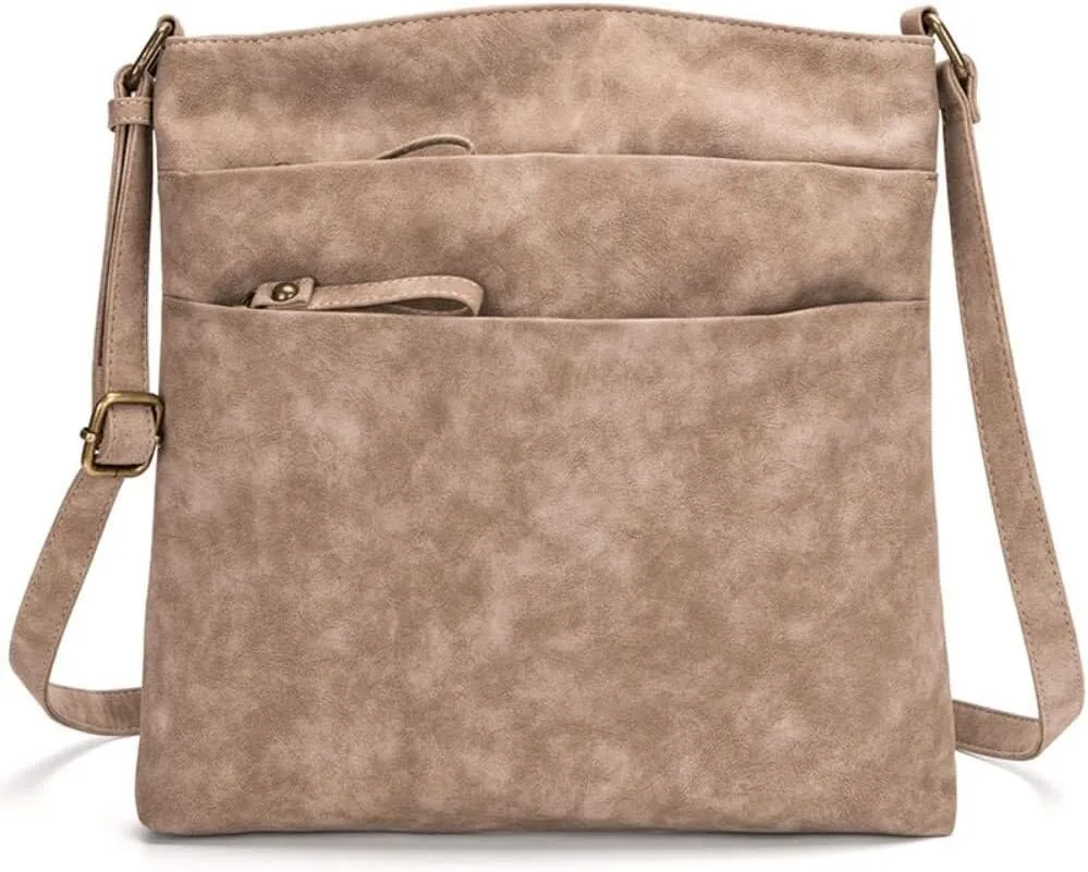 Leather Retro Handbag Shoulder Handbag Sling Pack Large Capacity Crossbody for Women