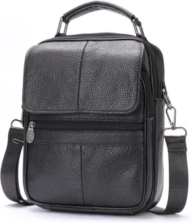 Leather Shoulder Messenger Handbag for Men Business Travel Outdoor Crossbody Pack Casual Pouch Briefcase Hand Bag Daypack