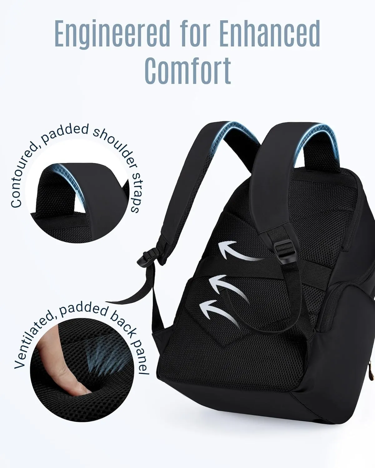 LIGHT FLIGHT Laptop Backpack for Women, 15.6 Inch Work Bag Business Backpack, Water Resistant Travel Bags Casual Daypacks for College, Large Backpacks for Travel, Champagne