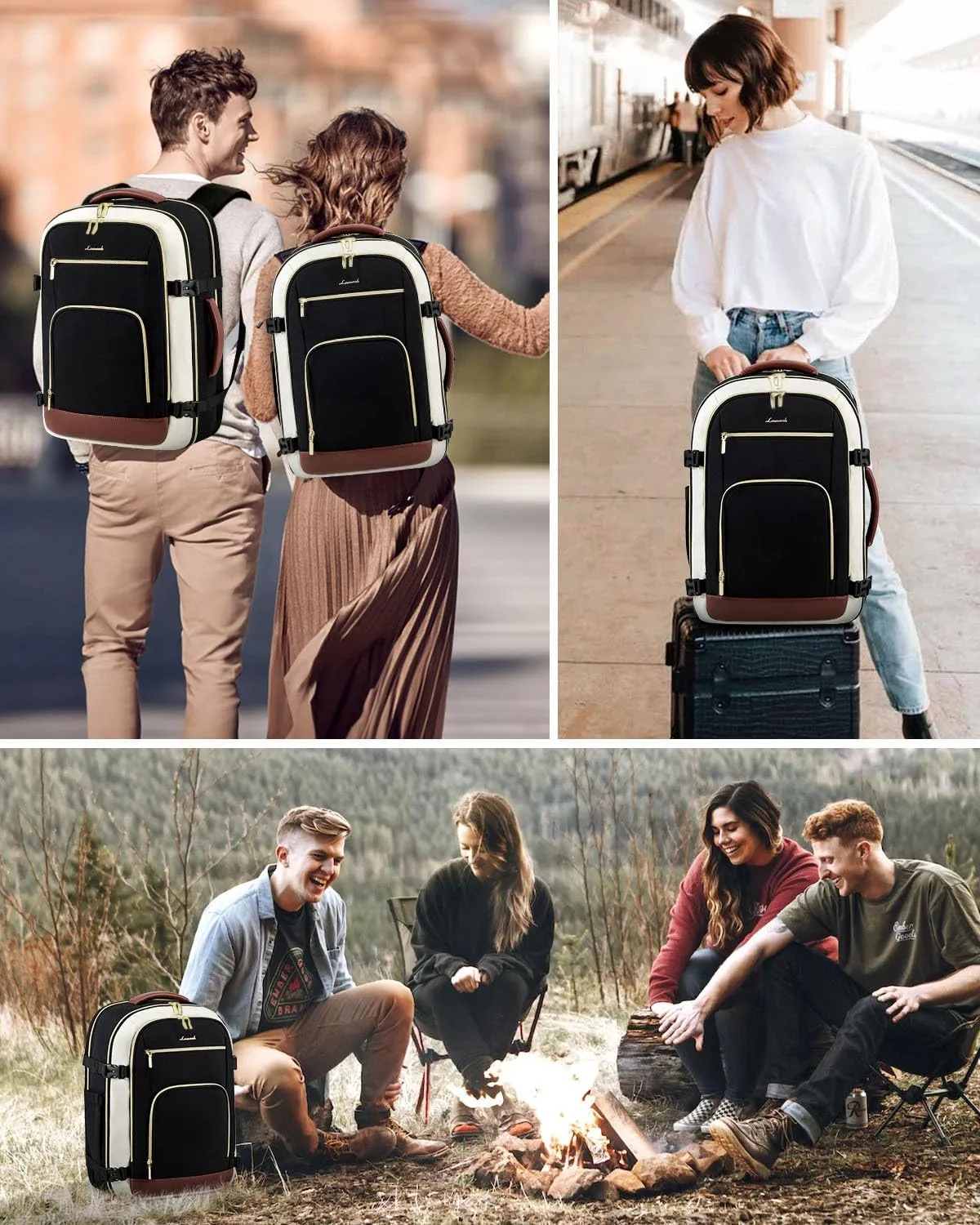 LOVEVOOK Carry On Travel Backpack For Women Flight Approved, 40L Large Personal Item Backpack Travel Bag for Airplanes, Business 17 Inch Laptop Backpack, Weekender Overnight Daypack, With 2 Cubes